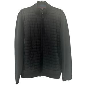 Ted Baker London Hybrid Quilted Full Zip Jacket Men's Small Black Casual